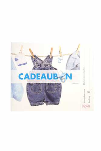 [K1020003] Kadobon Baby Jongen + Witte Envelop 13x13cm 10 stuks op is op