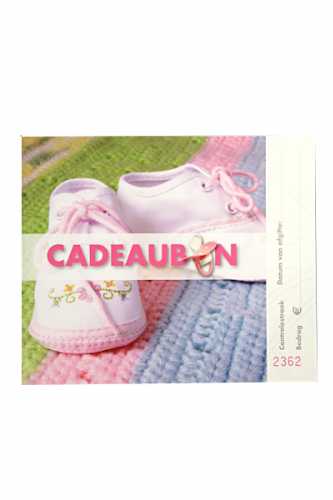 [K1020004] Kadobon Baby Meisje + Witte Envelop 13x13cm 10 stuks