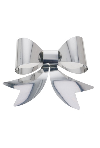 [K1290100] Strik Turijn Metallic Zilver Met 2 Lussen 30x28cm