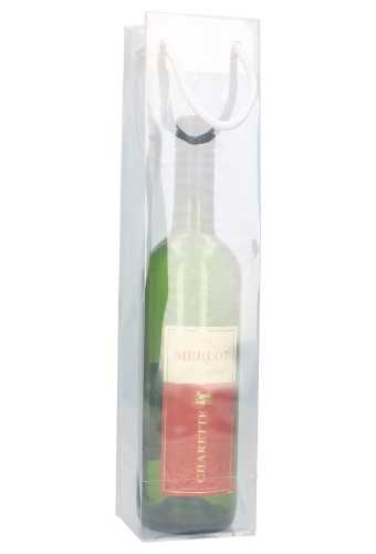 [K1170274] Wijntasjes Dolo Transparant 1fles 180my 8.5x8.5x37cm 10stuks