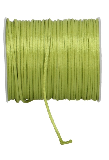 [K1400022] Kadolint Satijn Koord Lime Groen 2mm x 100 meter