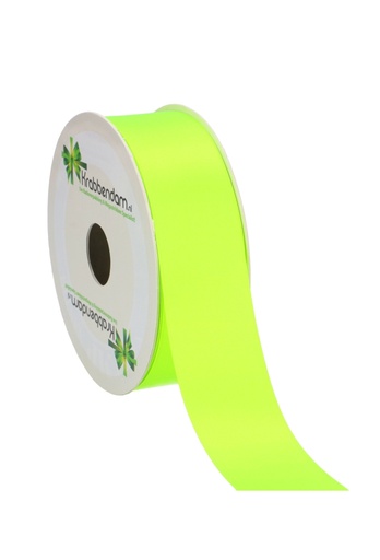[K1300161] Satijn Dubbel Lint 40mm x 25 meter Groen Neon OP IS OP