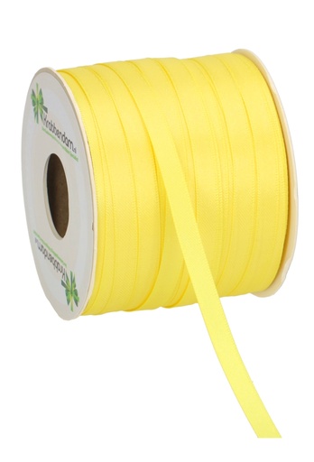 [K1300162] Satijn Dubbel Lint 6mm x 100 meter Licht Geel
