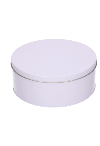 [1150278] Blikken Wit Blanco Rond r17.9x6cm 12stuks