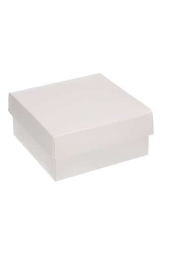 [K1270103-12] Geschenkdoos & Deksel Gaby Wit Blinkend 12x12x5.5cm 100stuks