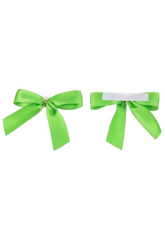 [K1420025] Luxe Strikje Satijn Groen & Plakker 6x5cm 250stuks lint 1.5cm