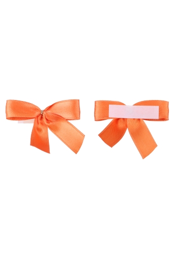 [K1420026] Luxe Strikje Satijn Oranje & Plakker 6x5cm 250stuks lint 1.5cm
