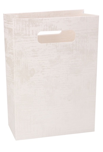 [K1270600] Kadotastasje Luigi Karton Wit Met Relief 16x8x23cm 10stuks OP IS OP