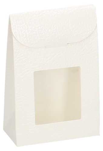 [K1270605] Kadozakje Java Met Sluiting & Venster Lederlook Creme 9x4.5x13cm 10st