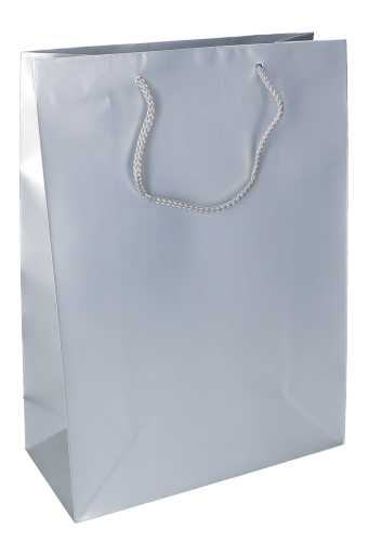 [K1110029] Kadotasjes Latina Mat Zilver Met Koord 27x12x37cm 12stuks