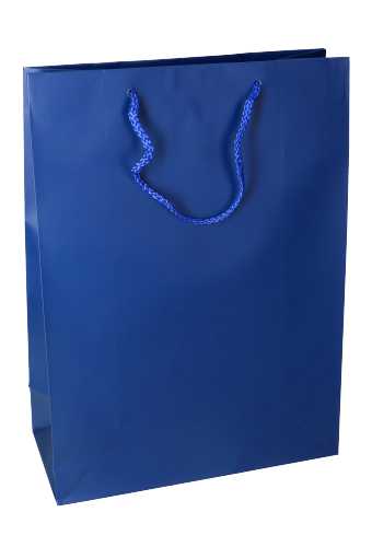 [K1110087] Kadotasjes Latina Mat Donker Blauw Met Koord 27x12x37cm 12stuks