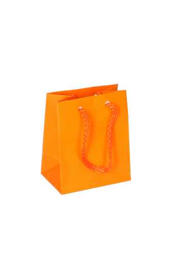 [K1110212] Kadotasjes Latina Mat Oranje Met Koord 10x6.5x12cm 12stuks