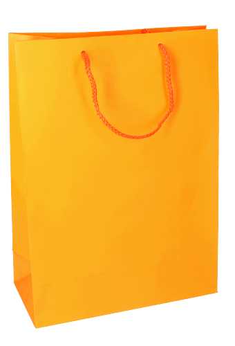 [K1110214] Kadotasjes Latina Mat Oranje Met Koord 27x12x37cm 12stuks