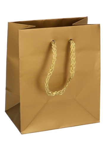 [K1110236] Kadotasjes Latina Mat Goud Met Koord 10x6.5x12cm 12stuks