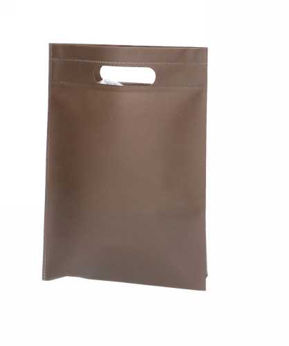 [K1110257] Draagtas Dongo Nonwoven Uitgesneden Handvat Bruin 23.5x35cm 200stuks