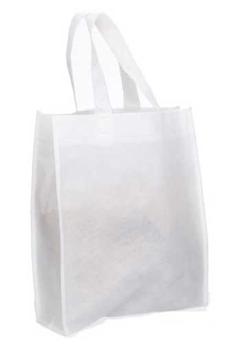 [K1110279] Draagtas Mango Nonwoven Met Lange Handvat Wit 30x10x35cm 200stuks