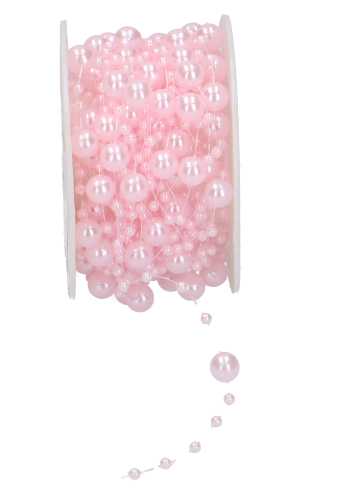 [K1390145] Koord Lint Balletjes Rose 8mm x 10 meter