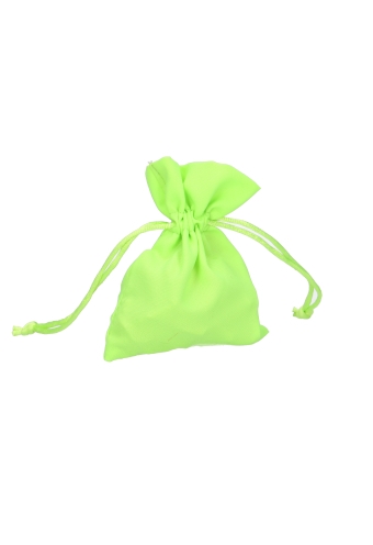 [K1070291] Textiel Kadozakjes Saccetto Neon Groen Met Koord 9x12cm 10stuks