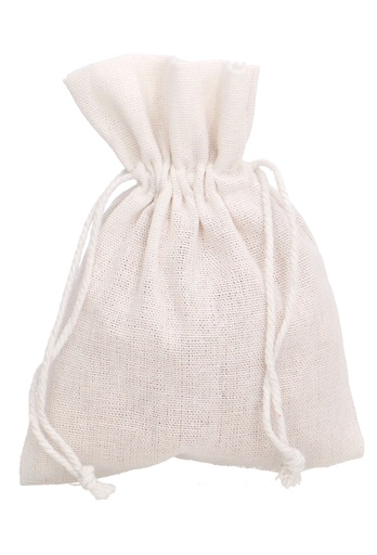 [K1070299] Kadozakjes Katoen Recycled Wit Met Koord Medium 12x17cm 10stuks