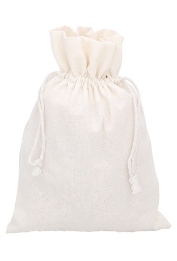 [K1070300] Kadozakjes Katoen Recycled Wit Met Koord Groot 17x24cm 10stuks