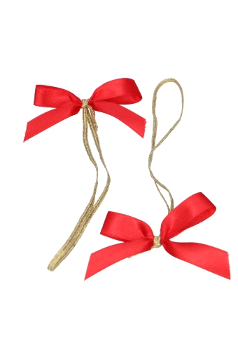 [K1420043] Strikje Satijn Lint Rood Met Elastiek 20cm 7x6cm 100stuks