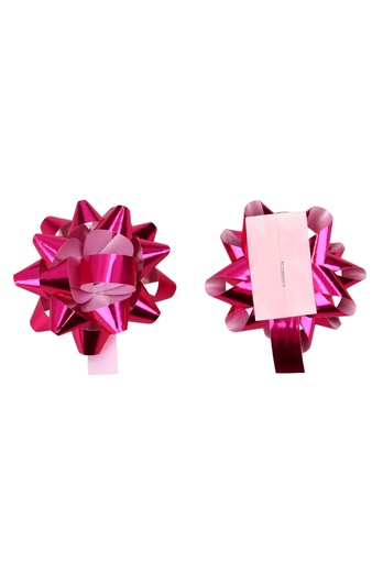 [K1340216] Mini Bows Strik Rond 45mm Metallic Fuchsia Met Plakker 100stuks