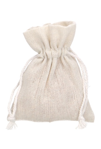 [K1070298] Kadozakjes Katoen Recycled Wit Met Koord Klein 9x12cm 10stuks