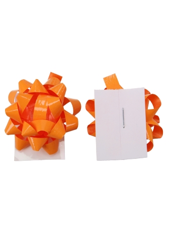 [K1370014] Mini Bows Strik Rond 35mm Lak Oranje Met Plakker 100stuks