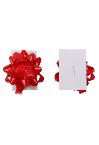 [K1370015] Mini Bows Strik Rond 35mm Lak Rood Met Plakker 100stuks