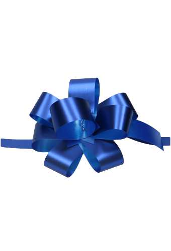 [K1370021] Strikje Malia R85mm Metallic Mat Blauw & Lint 50stuks