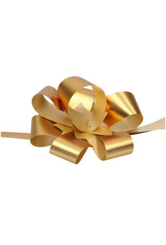 [K1370022] Strikje Malia R85mm Metallic Mat Goud Met lint 50stuks