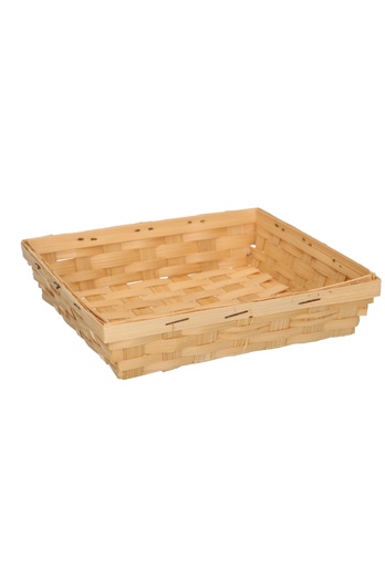 [1190025] Mandje bamboe Spaan 16x16x3.5cm 40stuks