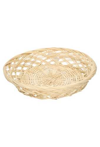 [1190131] Rietenmanden Fruitmand witt. rond 27cm open rolrand 10stuks