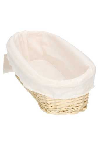 [1190136] Rietenmanden Mandje ovaal met uitneembaar katoen 30x14x9cm 10stuks