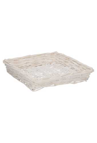 [1190212] Rietenmanden Rechthoekig laag wit 35x30x6cm 10stuks