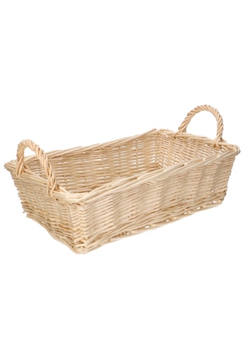 [1190260] Rietenmanden Broodmandje witt met 2 Oren 35x22x10cm 8stuks