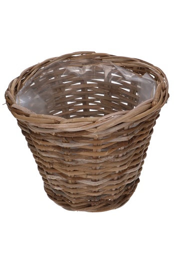 [1190261] Rietenmanden Pot Grey split rotan diam. 25x20cm 8stuks