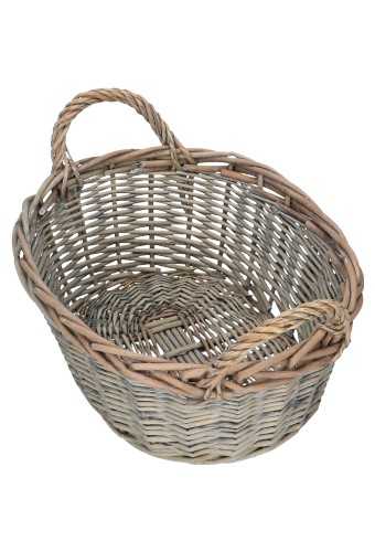 [1190281] Rietenmanden ovaal met oren stonewash klein 36x28x14+19cm 8stuks