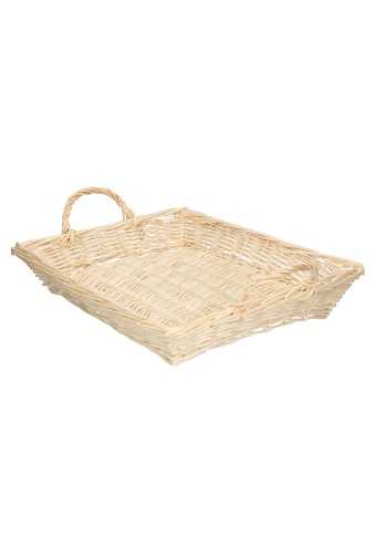 [1190403] Rietenmanden Fruitmand witt. Rechthoekig 50x38x8+13cm 4stuks