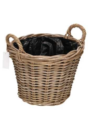 [1190415] Rietenmanden Aardappelmand grey rotan diam. 34x26cm 4stu