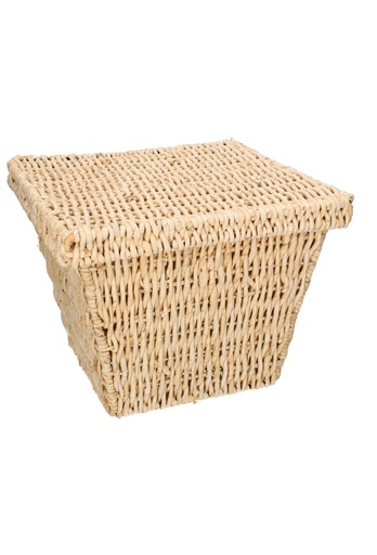 [1190417] Rietenmanden Bewaarmand met deksel taps 34x34x25cm 4stuks