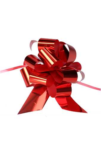 [K1420068] Trek Strikken Metallic Rood Doorsnee 120mm met een lint 30mm 30stuks