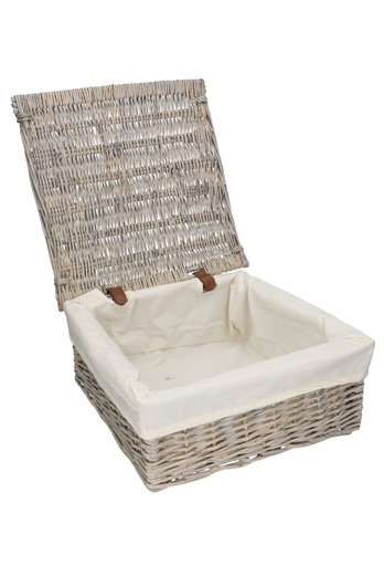 [1190488] Rietenmanden stonew. gev. met deksel en grepen 35x35x15cm 4stuks