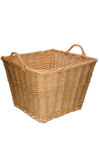 [1190569] Rietenmanden vierkant met oren witt 48x48x36cm 2stuks