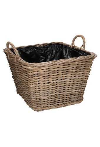[1190673] Rietenmanden Houtmand vierkant met oren grey 48x48x36cm 2stuks