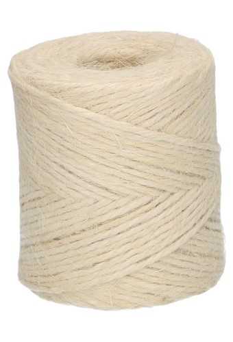 [K1390172] Koord Lint Jute Wit 2mm x 70 meter