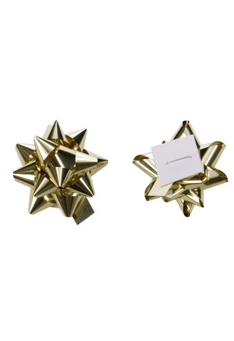 [K1370034] Mini Bows Strik Rond 25mm Goud met Plakker 100stuks