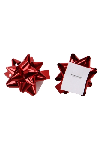 [K1370036] Mini Bows Strik Rond 25mm Rood met Plakker 100stuks