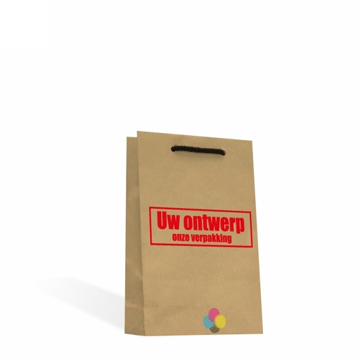 [1540046] Kraft Tassen Bedrukken Met Logo 120GRAM & Koord 16X7X25cm A5 FORMAAT
