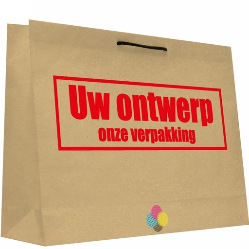 [1540076] Kraft Tassen Bedrukken Met Logo 120GRAM & Koord 53x12x36cm